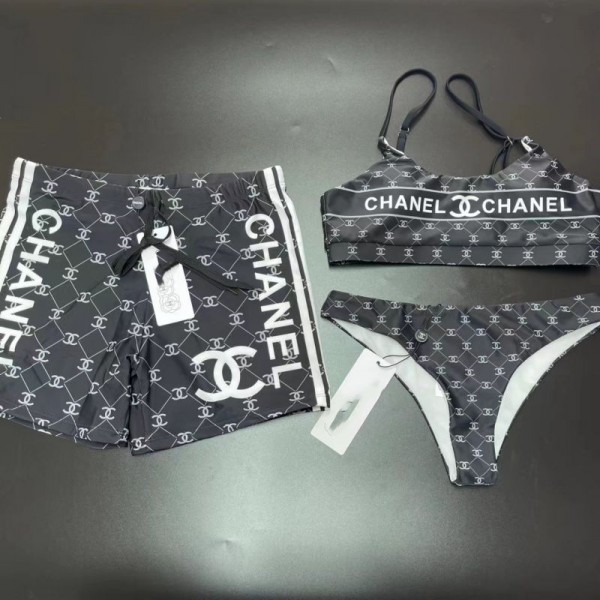 Chanel シャネルハイブランド水着 レディース ビキニ パロディメンズ ハーフパンツ きれいめ 大人 水着 ビーチウェア 水着 体型カバー セクシーショートパンツ S-XL