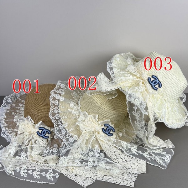 Chanel シャネルブランド麦わら帽子 レディース つば広 UVカット帽子 花柄 蝶結び リボン レース ストローハット UVカット 紫外線対策 日除け帽子 ナチュラル 爽やか 変形自由 女優帽 ハット 折り畳み 旅行 通勤 春夏