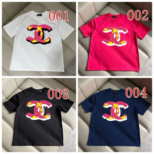 Chanel シャネルブランドtシャツカットソー コピーハイブランド半袖tシャツ 男女兼用 ブランドtシャツ 高品質Tシャツ カットソー ペアカップル S-3XL