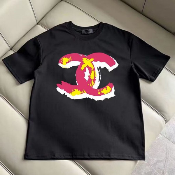Chanel シャネルブランドtシャツカットソー コピーハイブランド半袖tシャツ 男女兼用 ブランドtシャツ 高品質Tシャツ カットソー ペアカップル S-3XL
