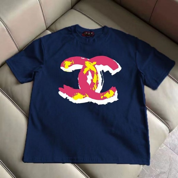 Chanel シャネルブランドtシャツカットソー コピーハイブランド半袖tシャツ 男女兼用 ブランドtシャツ 高品質Tシャツ カットソー ペアカップル S-3XL