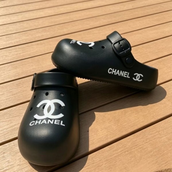 Chanel シャネルブランドサンダル レディース クロッグスリッパ かわいい 歩きやすい 外出スリッパ おしゃれ きれいめ 通気性 厚底 軽量 蒸れない 230¬250cm ルームシューズ 室内 アウトドア サボサンダル 夏用 凉感 DIY