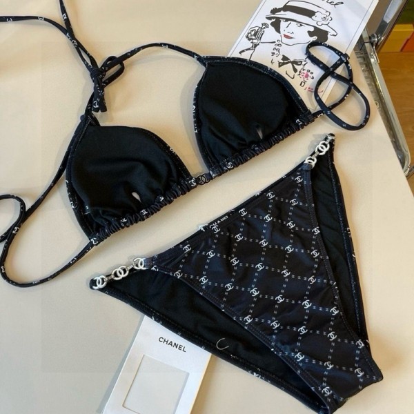 Chanel シャネルハイブランド水着 ビキニ レディース 2点セット スイミング服 セクシー 三角 ビキニセット ハイレグ S-XL パッド入り キュート 盛れる セパレーツ 海水浴 水泳 温泉 砂浜 女性用水着 フリーサイズ