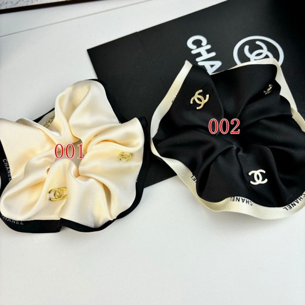 Chanel シャネルブランドシュシュ 大人 ボリューム 可愛い おしゃれ 大きめ しゅしゆ オフホワイト ヘアゴム かわいい オトナ ボリュームシュシュ 黒 白 大きめのシュシュ 気質