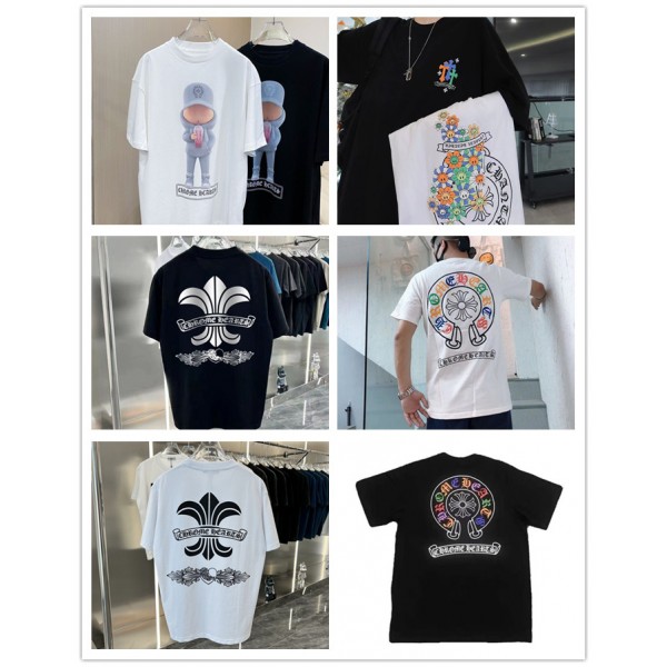 クロムハーツ tシャツハイブランドchrome hearts 夏 大きなサイズ 半袖 tシャツ 短袖 カジュアル ゆったり tシャツ トップス 男女 カップルオススメ