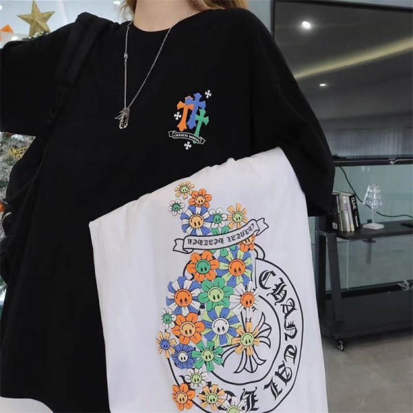 クロムハーツ tシャツハイブランドchrome hearts 夏 大きなサイズ 半袖 tシャツ 短袖 カジュアル ゆったり tシャツ トップス 男女 カップルオススメ