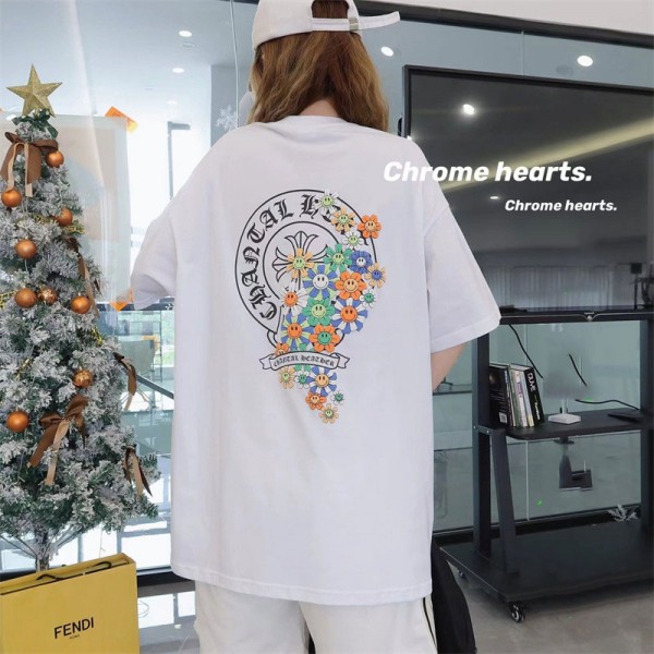 クロムハーツ Chrome Hearts夏tシャツブランドかわいいハイブランド半袖tシャツ男女兼用ブランド 服 コピー 激安屋20代 30代40代tシャツ 激安パロディ S - 3XL