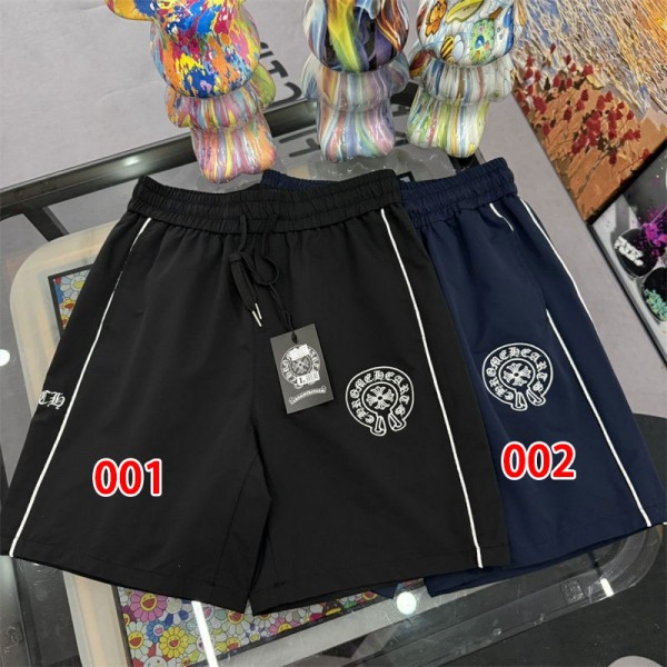 クロムハーツ メンズ ハーフパンツ 冷感 Chrome Hearts ブランド ショートパンツ S-  5XL 速乾 通気性 5分丈 ゆったり ジップポケット 調整紐付き 短パン スポーツ ジム トレーニング ランニング 夏用 カジュアル おしゃれ アウトドアウェア