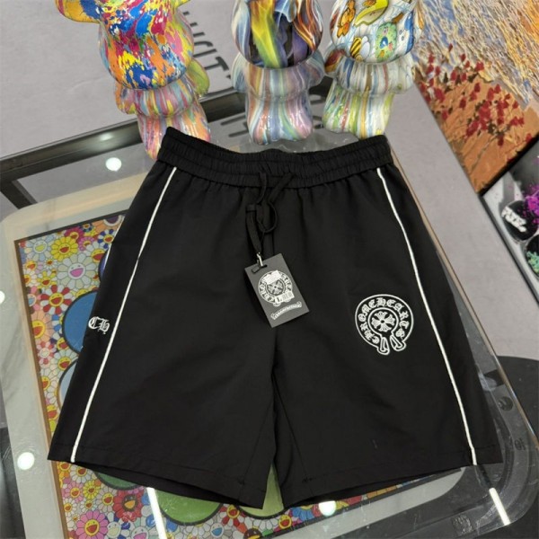 クロムハーツ メンズ ハーフパンツ 冷感 Chrome Hearts ブランド ショートパンツ S-  5XL 速乾 通気性 5分丈 ゆったり ジップポケット 調整紐付き 短パン スポーツ ジム トレーニング ランニング 夏用 カジュアル おしゃれ アウトドアウェア
