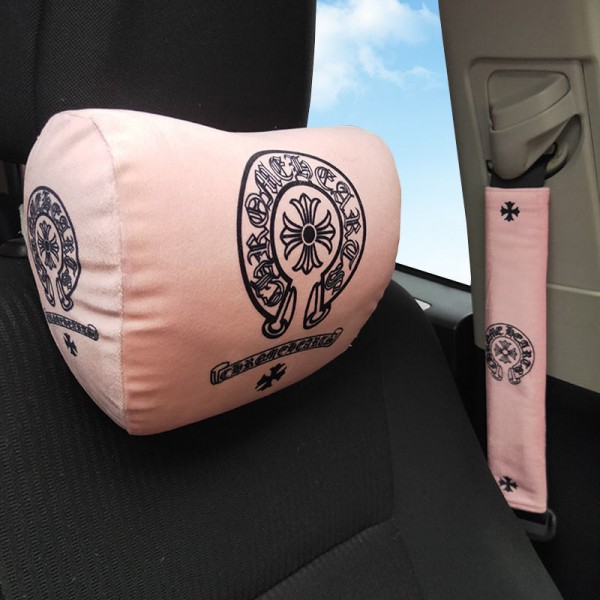 ブランド クロムハーツ ヘッドレスト 車 Chrome Hearts ネックパッド ネックピロー 低反発 通気性設計 取り付け簡単 調節可能 洗濯可 頚椎サポート 枕 旅行