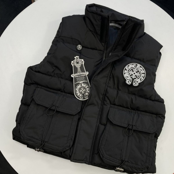 クロムハーツ Chrome Heartsブランド子供 キッズベスト 100-160cm 女の子 男の子 男女兼用 子ども服 中に着用する 暖かい 可愛い ダウンコート軽量 ダウンウエスト 中綿 ダウン ベスト 秋冬 防寒 通園 通学 