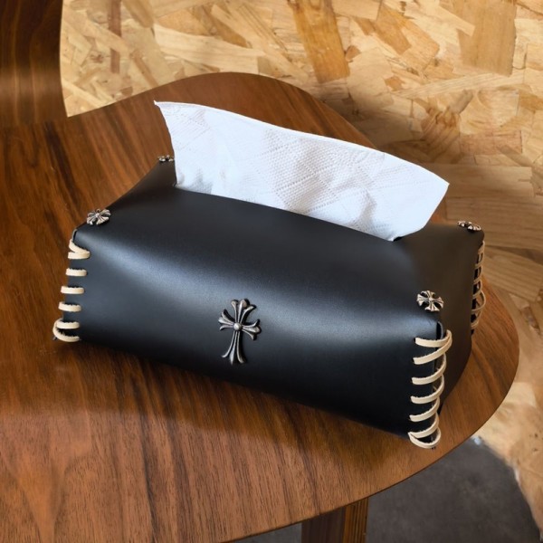 Chrome Hearts ブランドティッシュケース おしゃれ フェイクレザー 流行り クロムハーツティッシュカバー PUレザー 汚れが気になりにくい 北欧 個性 キッチン 洗面所 車