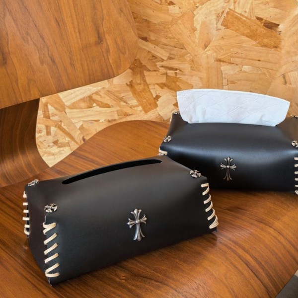 Chrome Hearts ブランドティッシュケース おしゃれ フェイクレザー 流行り クロムハーツティッシュカバー PUレザー 汚れが気になりにくい 北欧 個性 キッチン 洗面所 車