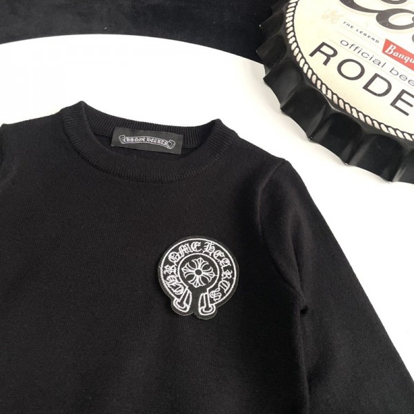 クロムハーツChrome Heartsハイブランド子供服 セーター キッズ 男の子 女の子 ニットセーター 長袖 綿 スクールコート 90-150cm ニット上着 春秋冬 無地 学生 通園通学 セミフォーマル 学校 制服