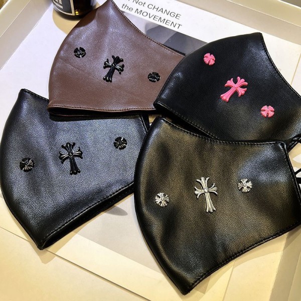 クロムハーツ Chrome Heartsブランドラバーマスク リベット レザー マスク 洗える 耳痛くない 肌荒れしない 快適 立体マスク 小顔 セクシー パーティー ハロウィン コスチューム 