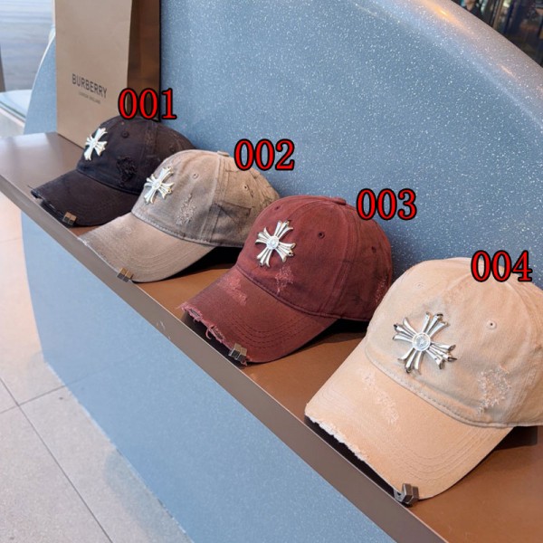 クロムハーツ Chrome Heartsハイブランドキャップ レトロ ユニーク 野球帽 つば付き メンズ レディース 金具ロゴ 綿 UVカット アウトドア スポーツ 調整可能 ユニセックス ランニング  深め フラットキャップ グリーン