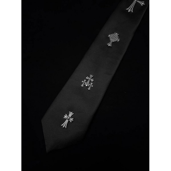 ブランドChrome Hearts ネクタイ レディース メンズ パンク メタル 十字架付き クロムハーツネクタイ プレタイド 調節可能 ブラック ネクタイ ユニフォーム スクール シャツ アクセサリー