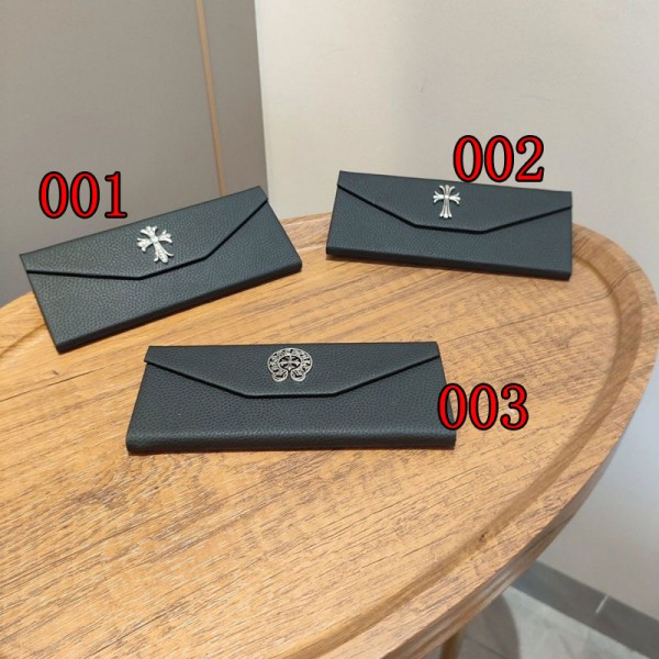 ブランドChrome Hearts メガネケース PU革 クロムハーツレザーボックス マグネットボタン 眼鏡入れ グラスボックス 軽量 化粧箱付き サングラス 流行り シンプル