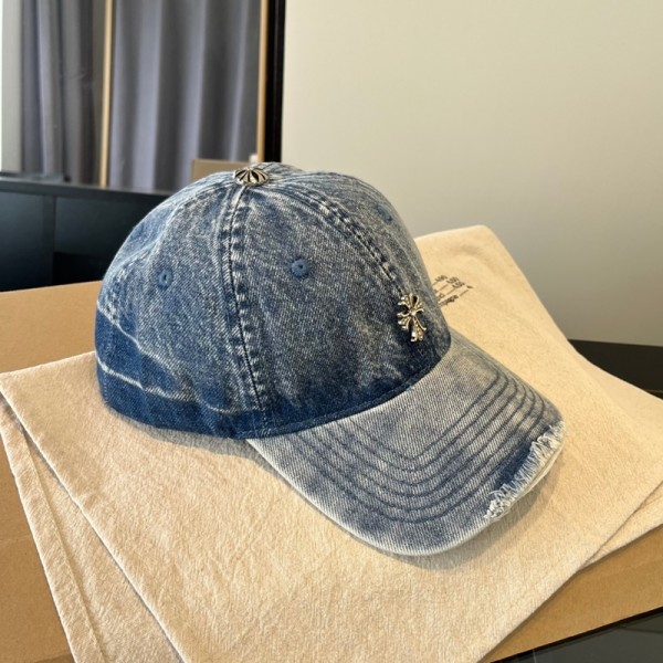 クロムハーツ Chrome Heartsハイブランドデニムキャップ メンズ レディース 帽子 CAP 復古 調節可能 春 夏 秋 冬 軽量 カジュアル ウォッシュ加工 UVカット 日除け 紫外線対策 おしゃれ 綿100％ 男女兼用