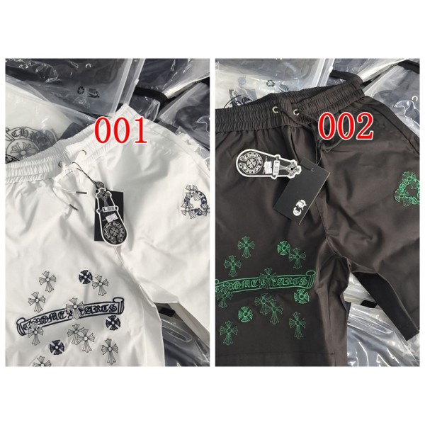 ブランドChrome hearts クロムハーツアウトドア ハーフパンツ メンズ ショーツ 半ズボン 刺繍パンツ 夏 スポーツショーツ スウェット 短パン ランニング ジッパーポケット付 M-5XL