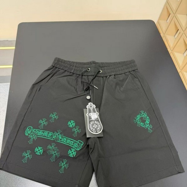 ブランドChrome hearts クロムハーツアウトドア ハーフパンツ メンズ ショーツ 半ズボン 刺繍パンツ 夏 スポーツショーツ スウェット 短パン ランニング ジッパーポケット付 M-5XL