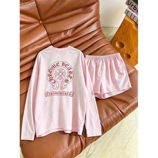 クロムハーツ Chrome Heartsブランドレディース トレーナー ショートパンツ 2点セット 長袖tシャツ ショートパンツ カジュアル スポーティ スタイリッシュ 快適着心地 可愛い おしゃれ ゆったり