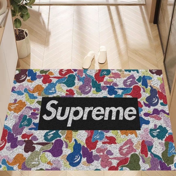 Supreme シュプリームオシャレ 玄関マット ブランド大幅応接間ラグ 洗えるブランドトイレマット 水切りブランド シャワーマット吸水