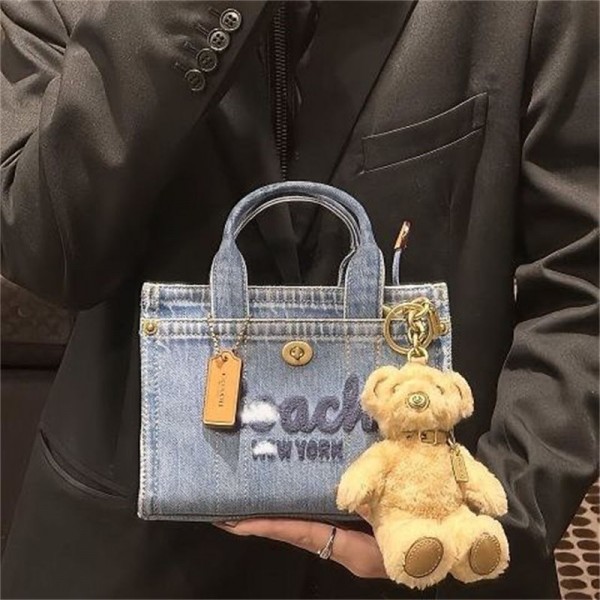 Coachデニム ショルダー トートバッグ コーチデニムトートバッグ 個性 レディース ミニ 肩掛け 斜めがけ 小さい バッグ