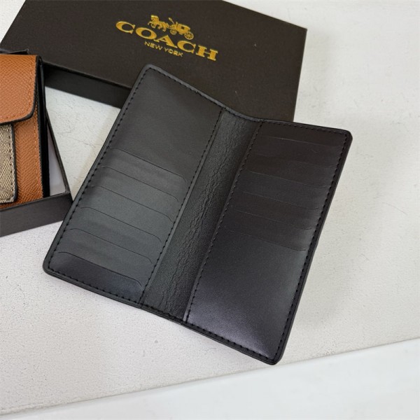 Coach コーチハイブランド財布 レディース 長財布 薄い 2つ折り PUウォレット 大容量 ながざいふ カード多枚入れ 紳士用 革財布 ファスナー 小銭入れ 男性 人気ブランド おしゃれ  プレゼント