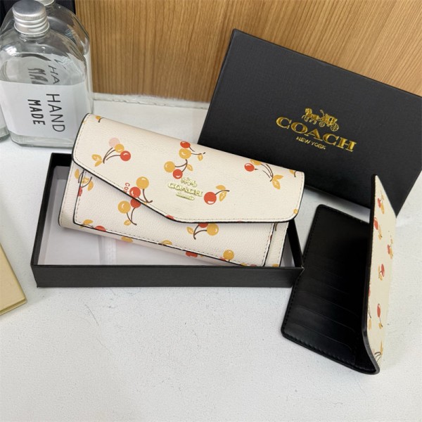 Coach コーチブランド財布 長財布レディース PU革 薄い 大容量 人気 ウォレット 小銭入れ カードケース レシート スキミング防止 レディース長財布 誕生日 プレゼント おしゃれ