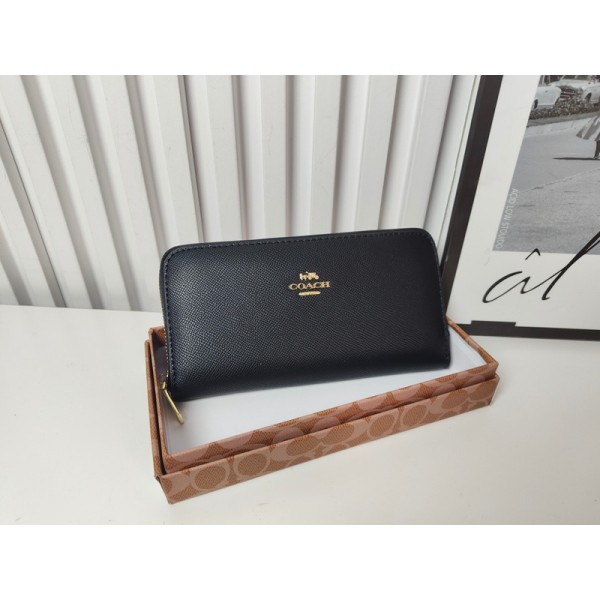 Coach コーチブランドファスナー長財布 レディース PU革ウォレット コンパクト 気質 軽い カード多枚収納 小銭ポケット付き シンプル ボックス型 上品 大人 女性用 ギフト プレゼント 対応 