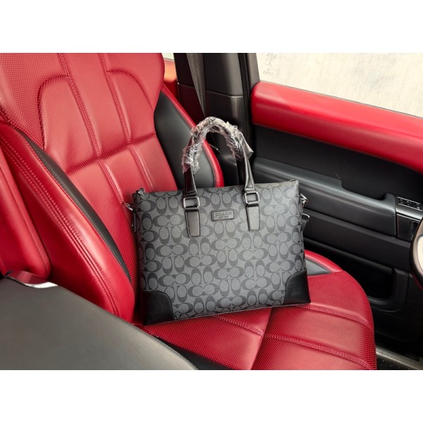 Coach コーチハイブランドトートバッグ メンズ ビジネスバッグ 大容量 PUレザー ビジネストートバッグ ショルダーバッグ 多機能 自立 カバン メンズ レザー 軽量 防水 小銭入れ付き 通勤 通学 出張 旅行