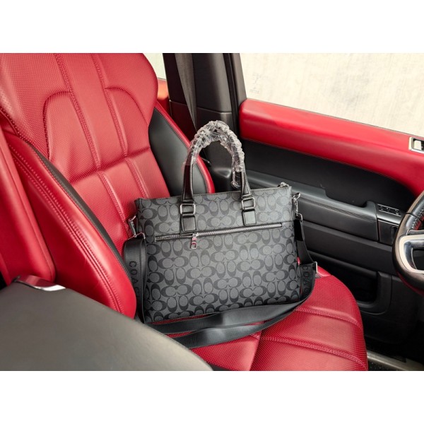 Coach コーチハイブランドトートバッグ メンズ ビジネスバッグ 大容量 PUレザー ビジネストートバッグ ショルダーバッグ 多機能 自立 カバン メンズ レザー 軽量 防水 小銭入れ付き 通勤 通学 出張 旅行