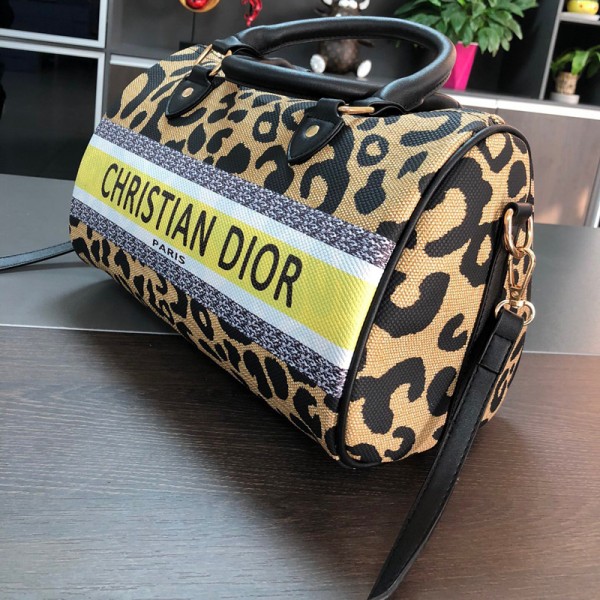 ディオール ブランドバッグ 旅行バッグファッションヒョウ柄 斜め掛けカバン 手提げバッグDIOR レディース大容量 収納 ボストンバッグ 旅行 出張 整理用 アウトドア 