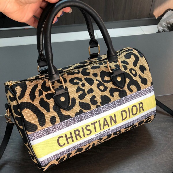 ディオール ブランドバッグ 旅行バッグファッションヒョウ柄 斜め掛けカバン 手提げバッグDIOR レディース大容量 収納 ボストンバッグ 旅行 出張 整理用 アウトドア 