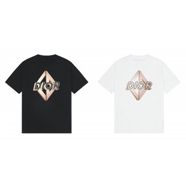 春夏ディオール Tシャツ ハイブランドDior レディースメンズ tシャツ ホワイト ブラック2色 半袖 tシャツ 大きなサイズ シンプル 新品2023