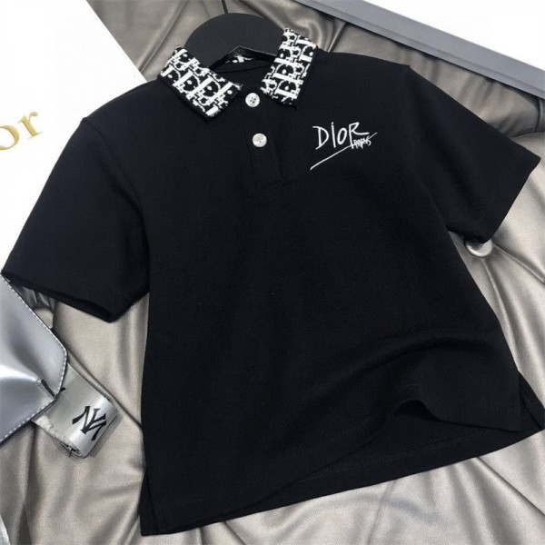 ディオール キッズ上下セットハイブランドDIOR 半袖tシャツ 半ズボン アップセット キッズ 子供服 コットン 肌に優しい Tシャツ ハーフパンツ 90-160CM