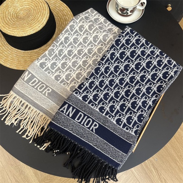 Dior ディオールハイブランド 秋冬 マフラーブランドパロディ ストール 激安肌に優しい ブランドショール男女兼用 リバーシブルマフラー 肩掛け