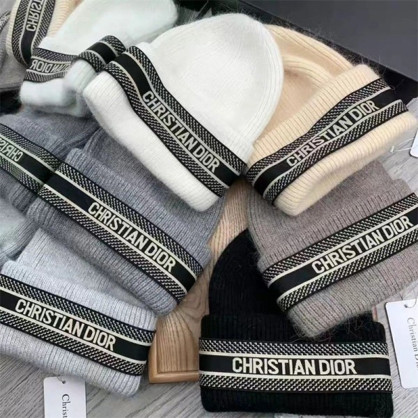 Dior ディオールハイブランドニット帽 ビーニー 帽子 ワッチキャップ ボーダーニット おしゃれ ボンボン 防寒 防風 通気性 伸縮性 柔らかい 春 秋 冬 スキー スノボ 登山 通勤 メンズ レディース