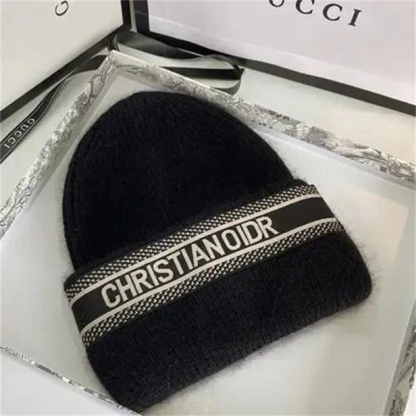 Dior ディオールハイブランドニット帽 ビーニー 帽子 ワッチキャップ ボーダーニット おしゃれ ボンボン 防寒 防風 通気性 伸縮性 柔らかい 春 秋 冬 スキー スノボ 登山 通勤 メンズ レディース