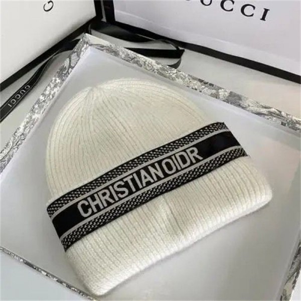 Dior ディオールハイブランドニット帽 ビーニー 帽子 ワッチキャップ ボーダーニット おしゃれ ボンボン 防寒 防風 通気性 伸縮性 柔らかい 春 秋 冬 スキー スノボ 登山 通勤 メンズ レディース