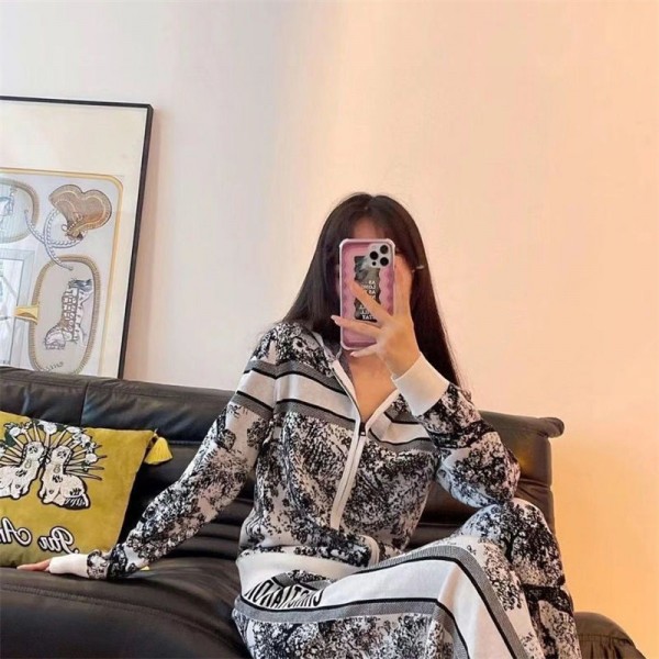 ディオール春秋 2点セットアップ ジャージ レディース 韓国風 Dior 上下セット スウェット S - 2XL パーカー スエット アクティブウェア カジュアル スポーツ 部屋着 ゆったり 大きいサイズ