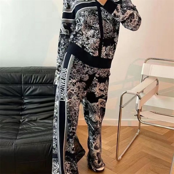 ディオール春秋 2点セットアップ ジャージ レディース 韓国風 Dior 上下セット スウェット S - 2XL パーカー スエット アクティブウェア カジュアル スポーツ 部屋着 ゆったり 大きいサイズ
