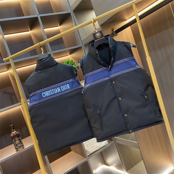 Dior ディオール リバーシブルベスト メンズ アウトドア 両面着 ハイブランド 中綿 チョッキ 通気性 多機能 軽量 撮影 登山 ポケット多い ノースリーブ アウター ジレ M - 5XL ハイキング フィッシング 釣り 旅行 登山 通勤 大きいサイズ
