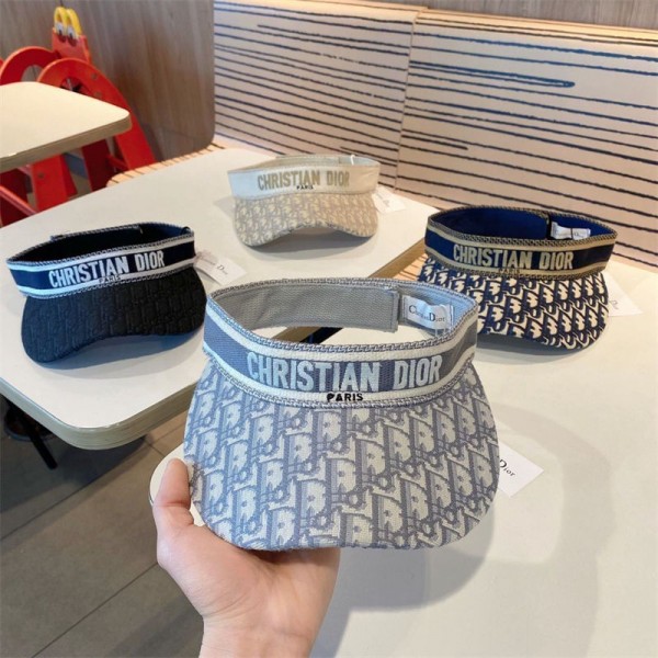 Dior ディオールブランドテニスサンバイザー レディース バイザー 日焼け防止 紫外線 つば長 超涼しい 熱中症を予防 ひよけ帽子 夏用 軽量 ゴムベルトサイズ調整 登山 ゴルフ ランニング アウトドア スポーツ