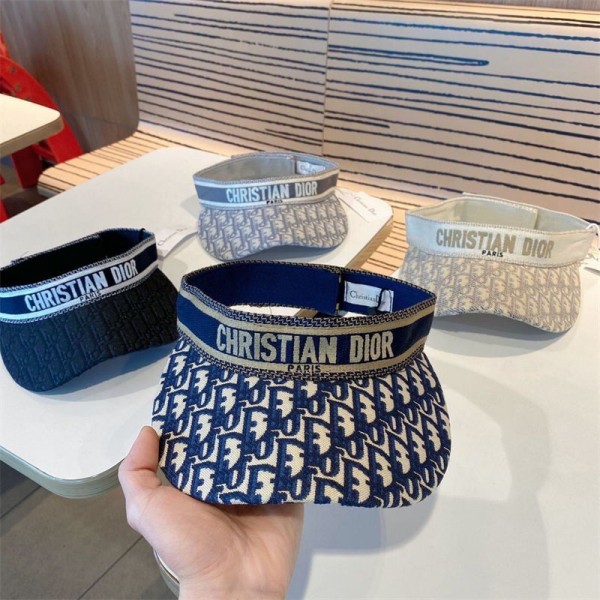 Dior ディオールブランドテニスサンバイザー レディース バイザー 日焼け防止 紫外線 つば長 超涼しい 熱中症を予防 ひよけ帽子 夏用 軽量 ゴムベルトサイズ調整 登山 ゴルフ ランニング アウトドア スポーツ