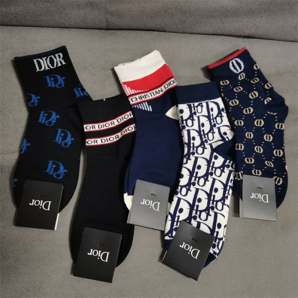 Dior ディオールコットン 靴下 メンズ 通気性ブランドミドルソックス 高品質浅口ソックス 女の子好き 韓国上質な コットン ソックス くつした