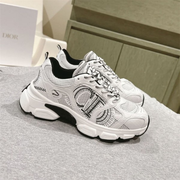 Dior ディオールハイブランドダッドスニーカー 厚底 レディース スニーカー 白 韓国 人気 おしゃれ ウォーキングシューズ スポーツ ランニング 履きやすい 美脚 カジュアル 通勤 通学靴 身長アップ 230¬250cm