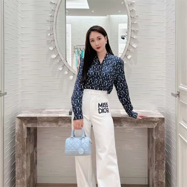 ハイブランドDior ジーンズ レディース ウェストシェイプタック付 ディオール ハイウェストデニム ルーズ ワイド S - 3XL デニムパンツ ジーパン レディース ゆったり 体型カバー 美脚 通勤