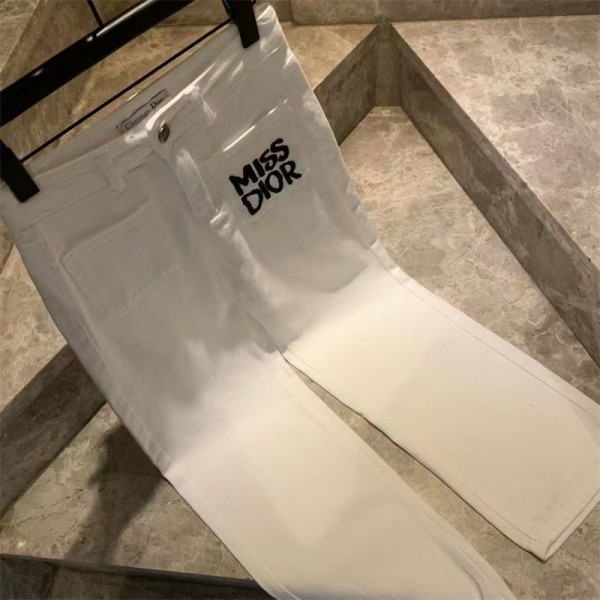 ハイブランドDior ジーンズ レディース ウェストシェイプタック付 ディオール ハイウェストデニム ルーズ ワイド S - 3XL デニムパンツ ジーパン レディース ゆったり 体型カバー 美脚 通勤